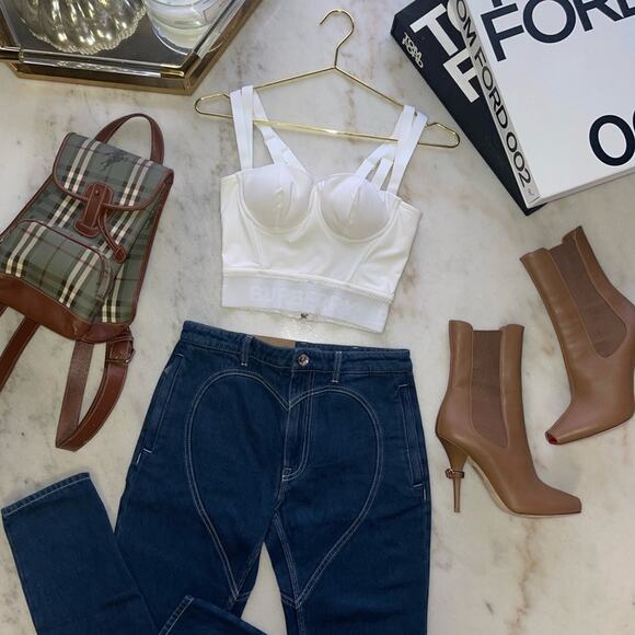 Burberry Heart-Stitch Motif Denim Skinny Jeans in Dark Wash - Picture 4 of 17